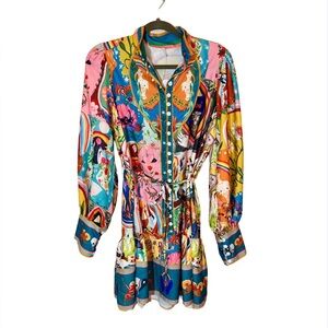 On Trend Multi-color Print Dress